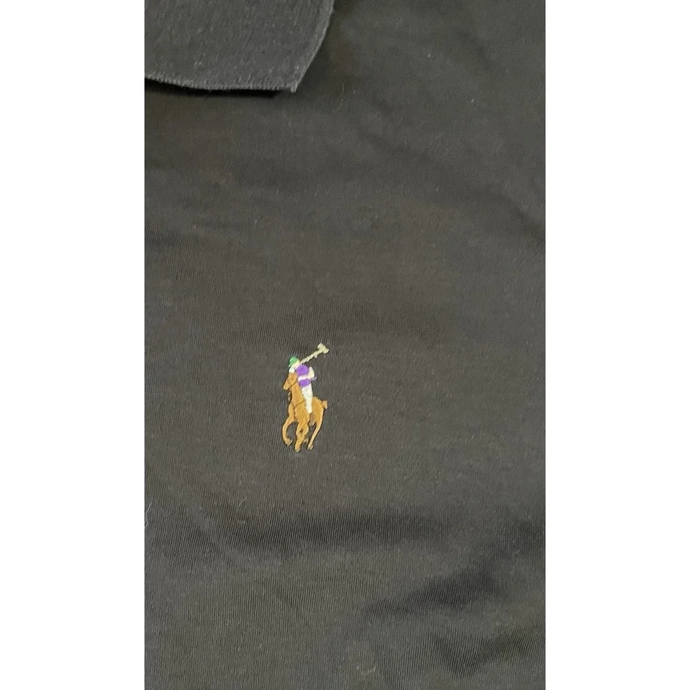 Polo Ralph Lauren Men's Polo Shirt XXL Black Short Sleeve Flesh Pony Soft Touch